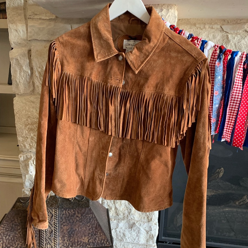 Live A Little Leather Fringe Jacket Small